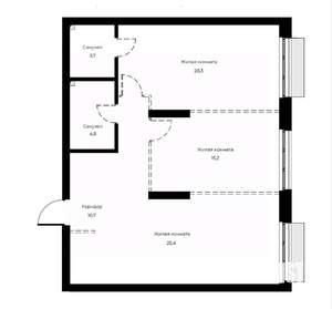 2-к квартира, вторичка, 80м2, 7/23 этаж