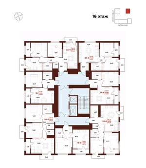 1-к квартира, вторичка, 43м2, 16/18 этаж