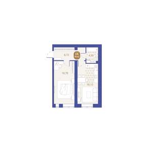 1-к квартира, вторичка, 50м2, 3/4 этаж