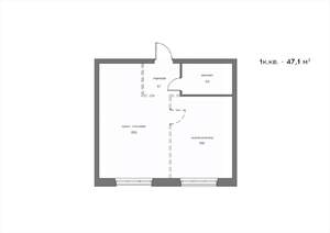 1-к квартира, вторичка, 47м2, 4/21 этаж