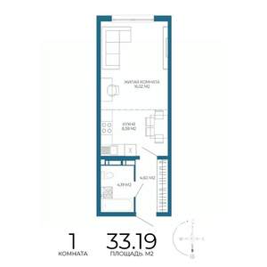 1-к квартира, вторичка, 33м2, 8/17 этаж