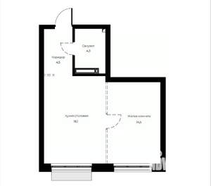 1-к квартира, вторичка, 41м2, 4/23 этаж