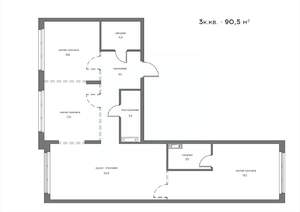 3-к квартира, вторичка, 91м2, 8/21 этаж