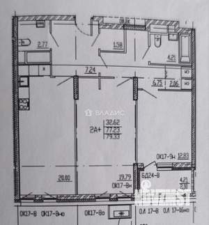 3-к квартира, вторичка, 81м2, 11/17 этаж