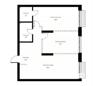 2-к квартира, вторичка, 80м2, 8/23 этаж