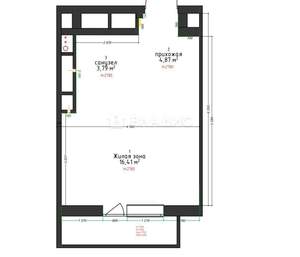 1-к квартира, вторичка, 28м2, 9/17 этаж