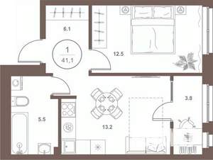 2-к квартира, вторичка, 75м2, 2/16 этаж