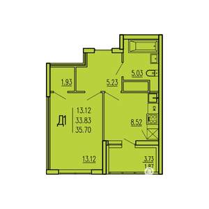 1-к квартира, вторичка, 36м2, 14/17 этаж