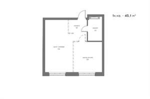 1-к квартира, вторичка, 45м2, 16/21 этаж