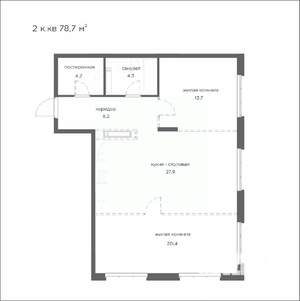 2-к квартира, вторичка, 79м2, 19/21 этаж
