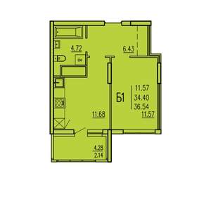 1-к квартира, вторичка, 37м2, 17/17 этаж