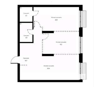 2-к квартира, вторичка, 80м2, 4/23 этаж