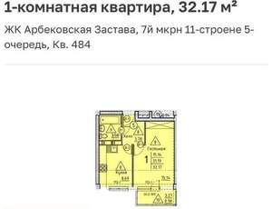 1-к квартира, вторичка, 32м2, 16/18 этаж