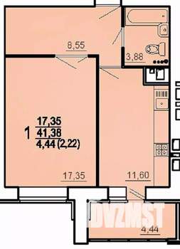 1-к квартира, вторичка, 46м2, 2/16 этаж