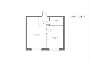 1-к квартира, вторичка, 48м2, 20/21 этаж