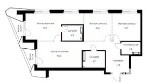 3-к квартира, вторичка, 93м2, 9/23 этаж