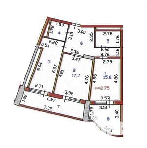 2-к квартира, вторичка, 90м2, 14/16 этаж