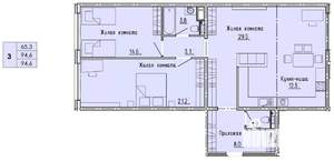 3-к квартира, строящийся дом, 95м2, 11/18 этаж