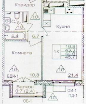 2-к квартира, вторичка, 45м2, 5/17 этаж