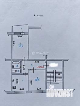 2-к квартира, вторичка, 50м2, 4/5 этаж