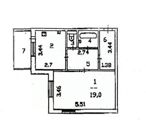 1-к квартира, вторичка, 42м2, 9/10 этаж