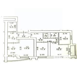 4-к квартира, вторичка, 96м2, 17/18 этаж