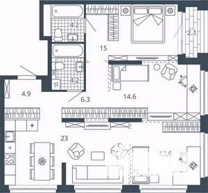 3-к квартира, вторичка, 87м2, 4/24 этаж