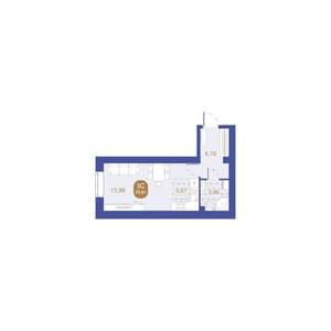 Студия квартира, вторичка, 30м2, 1/4 этаж