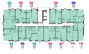 2-к квартира, сданный дом, 40м2, 20/20 этаж