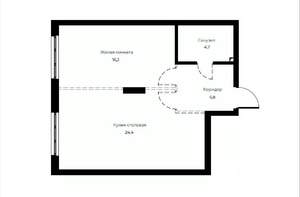1-к квартира, вторичка, 51м2, 17/23 этаж