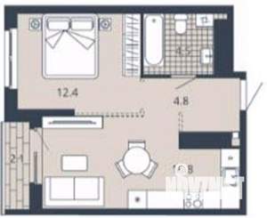 1-к квартира, вторичка, 41м2, 13/23 этаж