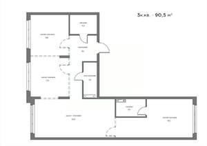 3-к квартира, вторичка, 91м2, 7/21 этаж