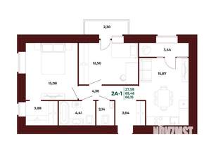 2-к квартира, вторичка, 68м2, 13/17 этаж