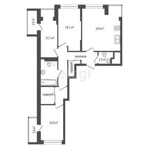 4-к квартира, вторичка, 103м2, 11/18 этаж