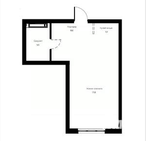 Студия квартира, вторичка, 36м2, 8/23 этаж