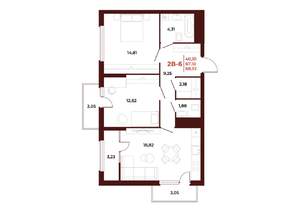 2-к квартира, вторичка, 69м2, 3/18 этаж