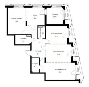 4-к квартира, вторичка, 120м2, 3/23 этаж