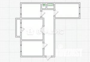 3-к квартира, вторичка, 69м2, 5/5 этаж