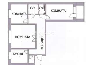 3-к квартира, вторичка, 68м2, 9/9 этаж