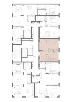 1-к квартира, вторичка, 44м2, 7/21 этаж
