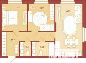 3-к квартира, вторичка, 63м2, 1/17 этаж