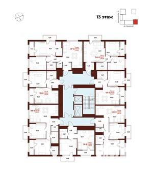 2-к квартира, вторичка, 67м2, 13/18 этаж
