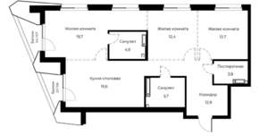 3-к квартира, вторичка, 93м2, 9/23 этаж