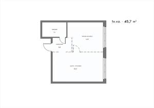 1-к квартира, вторичка, 46м2, 15/21 этаж