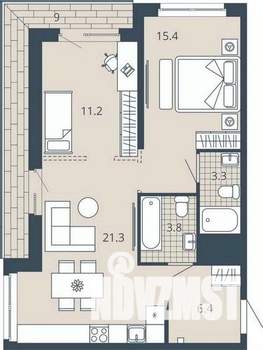 2-к квартира, вторичка, 70м2, 18/23 этаж