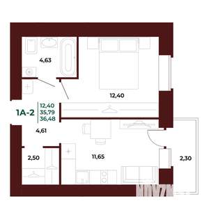 1-к квартира, вторичка, 37м2, 9/17 этаж