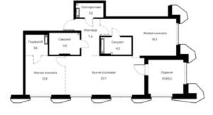 2-к квартира, вторичка, 84м2, 8/23 этаж