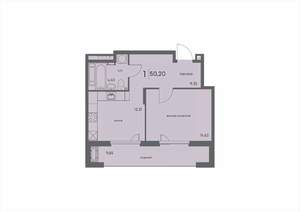 1-к квартира, вторичка, 50м2, 5/18 этаж