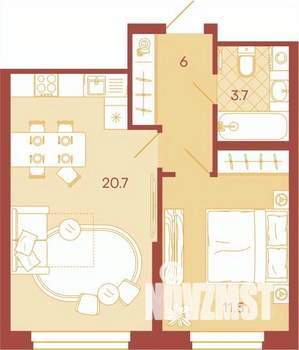 2-к квартира, вторичка, 41м2, 15/17 этаж