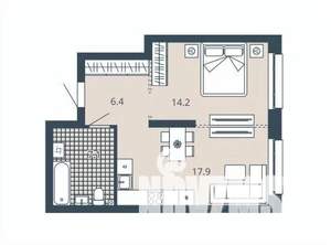 1-к квартира, вторичка, 45м2, 2/24 этаж